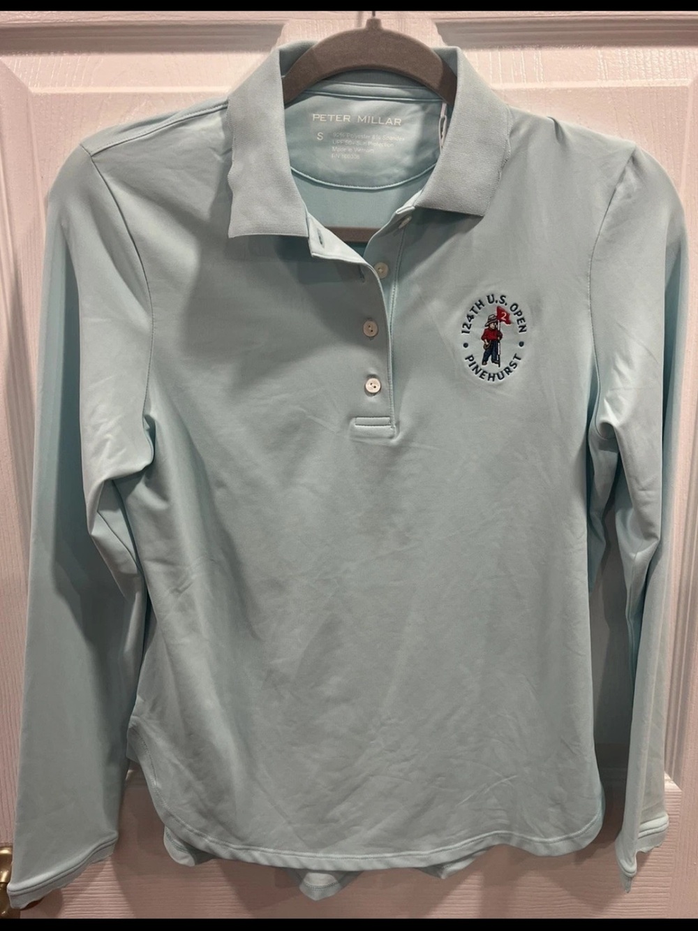 NWT Peter Millar 124th U.S. Open Pinehurst Golf Polo Shirt Women Sz S UPF 50